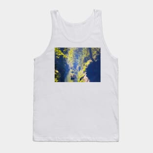 Man in the boat floating on river Tank Top